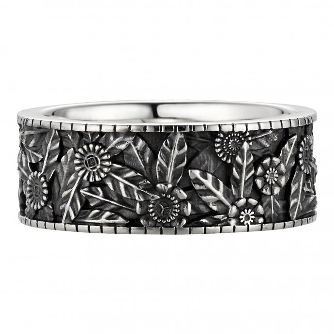 Ring 925/- Sterling Silber oxidiert-poliert