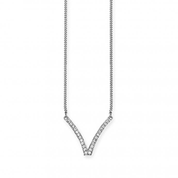 Collier 925/-Sterling Silber rhodiniert Topas
