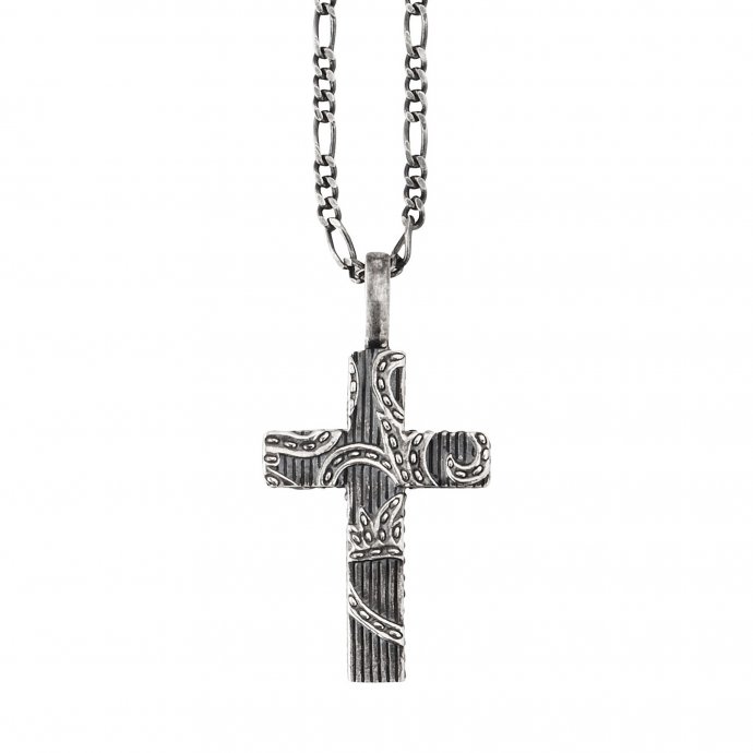 Anhänger mit Kette 925/- Sterling Silber oxidiert Kreuz
