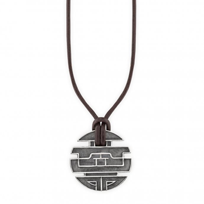 Anhänger mit Kette 925/- Sterling Silber oxidiert Münze