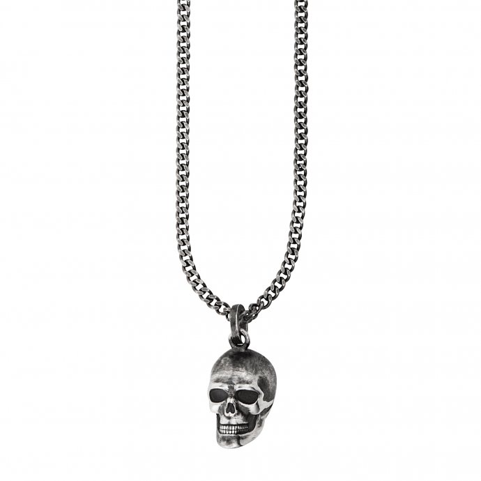 Anhänger mit Kette Totenkopf 925/- Sterling Silber oxidiert