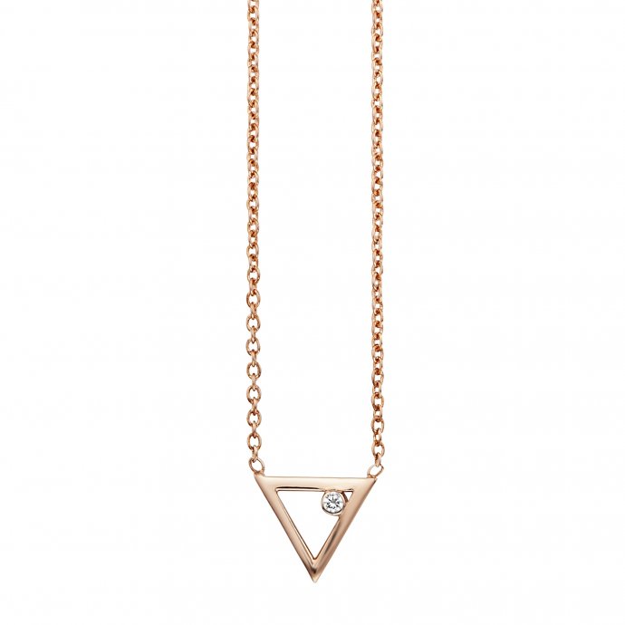 Collier 925 Sterling Silber rosé vergoldet Zirkonia Dreieck