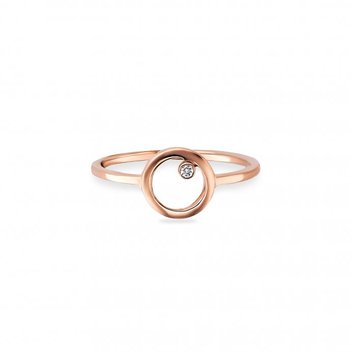 Ring 925 Sterling Silber rosé vergoldet Zirkonia Kreis