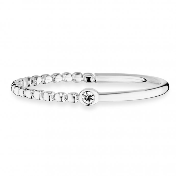 Ring 925/- Sterling Silber rhodiniert Zirkonia