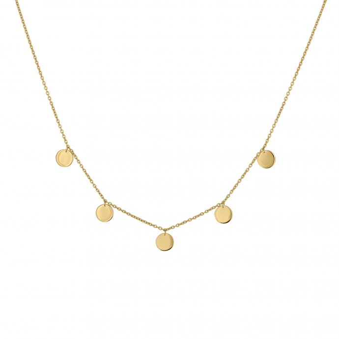 Collier 925 Silber vergoldet Plättchen Boho