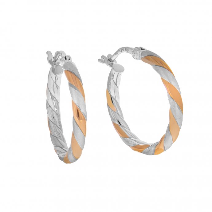 Ohrringe Silber 925 zweifarbig 20mm Durchmesser