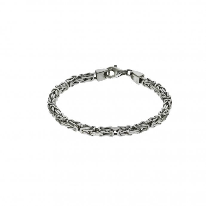 Armband Silber 925 poliert Königskette 4mm breit