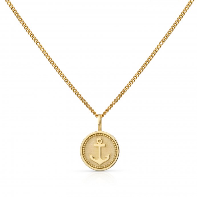 Halskette Gold 375 mit Anker-Motiv 42/45cm lang