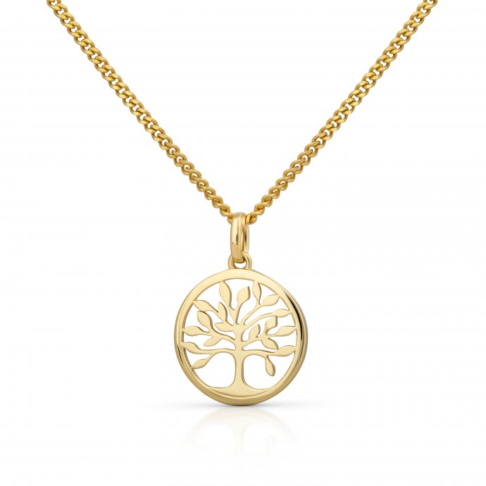 Halskette Gold 375 mit Lebensbaum-Motiv 42/45cm lang