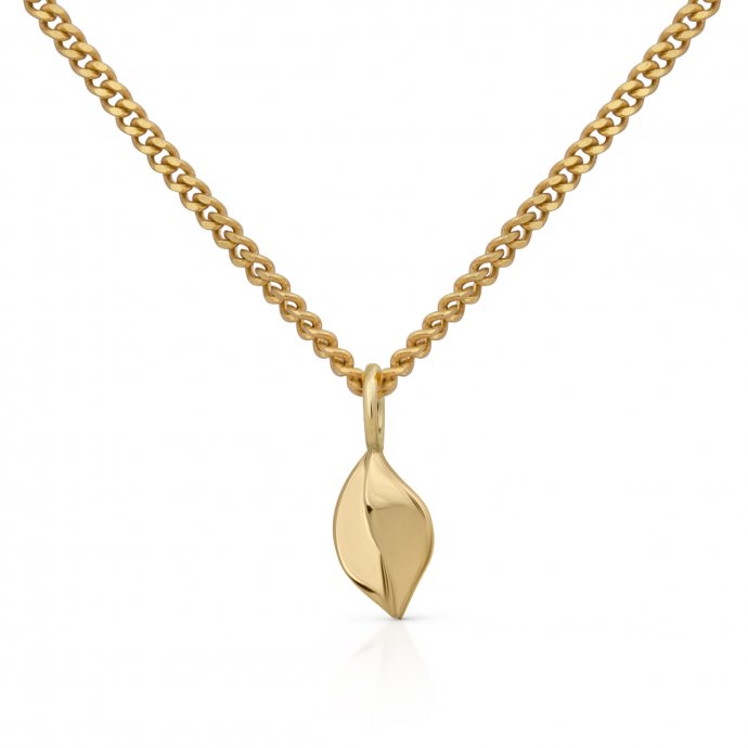 Halskette Gold 585 mit Blatt-Motiv 42/45cm lang