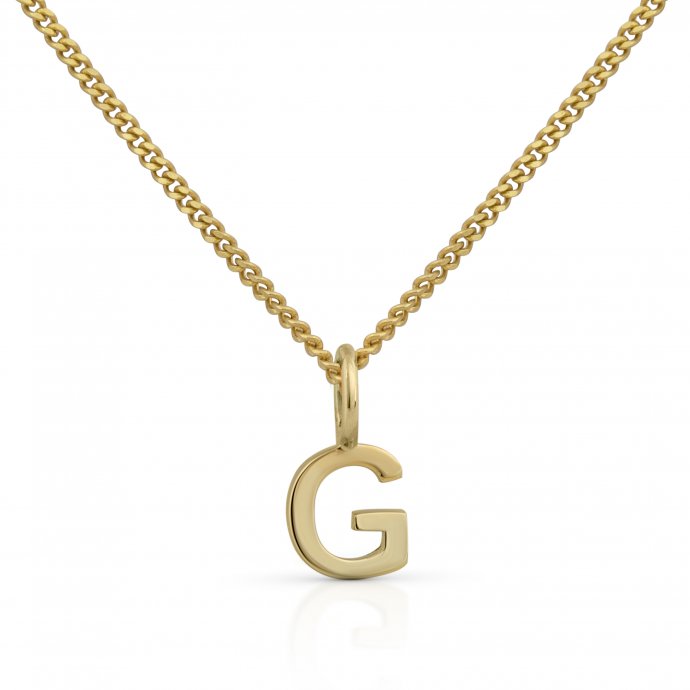 Halskette Gold 375 mit Anhänger 42/45cm lang Buchstabe G