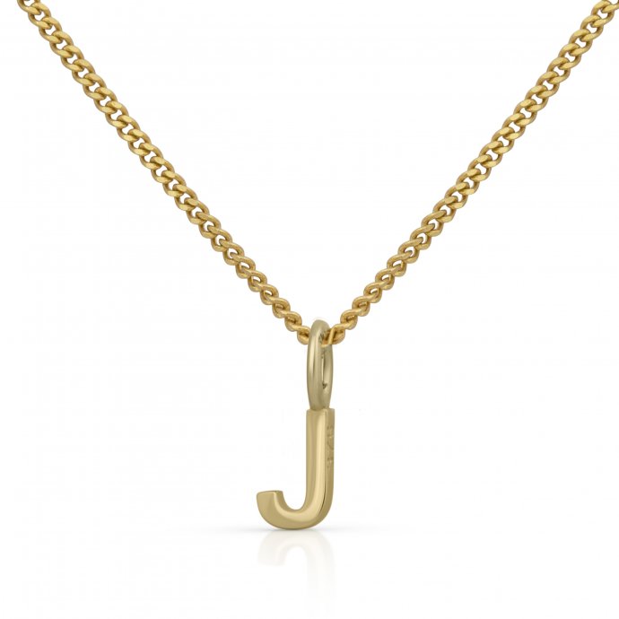 Halskette Gold 375 mit Anhänger 42/45cm lang Buchstabe J