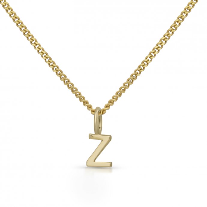 Halskette Gold 375 mit Anhänger 42/45cm lang Buchstabe Z