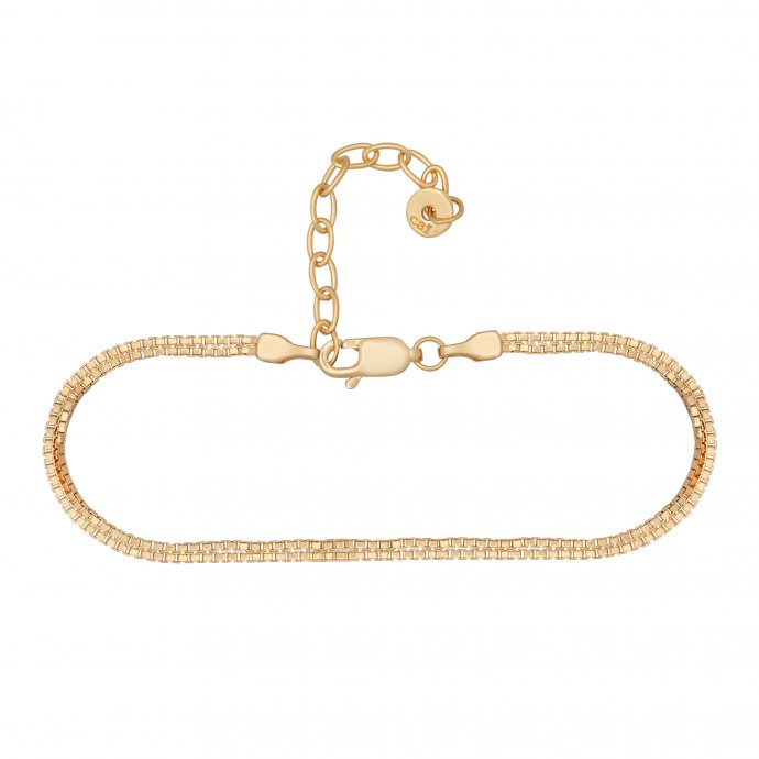 Armband 925/- Sterling Silber vergoldet zweireihige Venezianer Kette