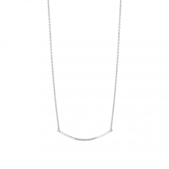Halskette 925 Silber rhodiniert Zirkonia weiß