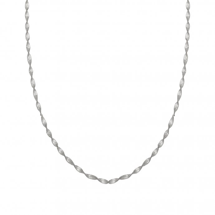 Collier 925/- Sterling Silber Flachpanzer Kette gedreht  rhodiniert