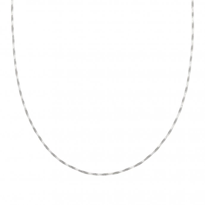 Collier 925/- Sterling Silber Schlangenkette vierseitig diamantiert gedreht  rhodiniert