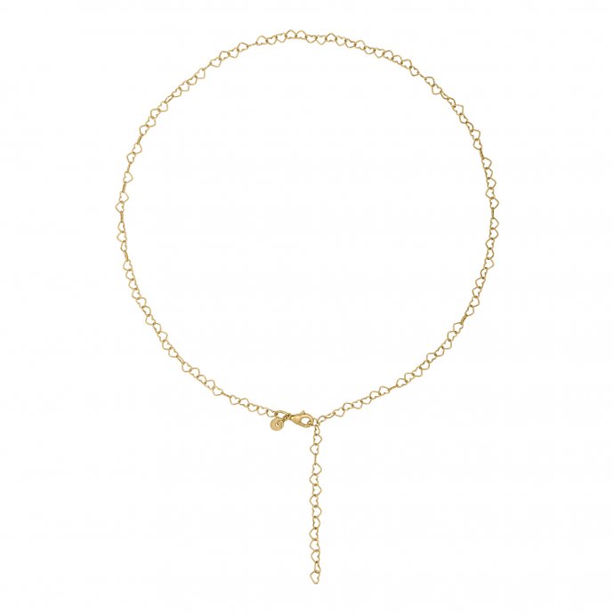 Collier 925 Silber vergoldet Herzchenkette Y-Kette