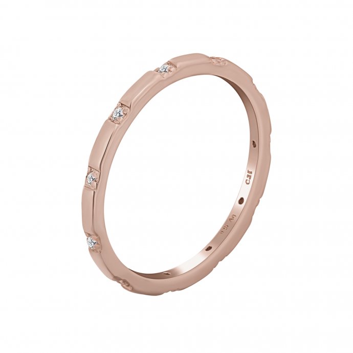 Ring 925 Silber rosévergoldet mit Zirkonia Stacking