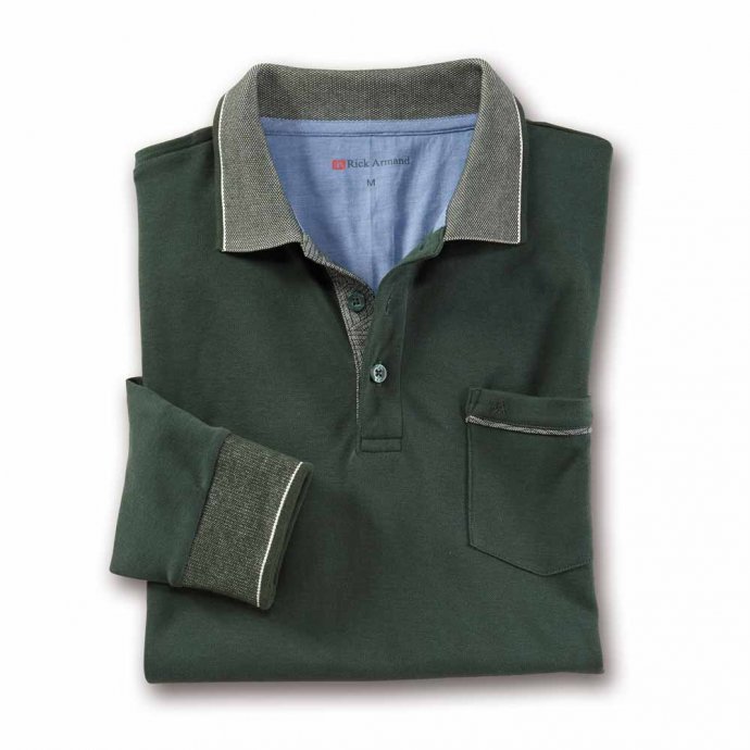 Piqué-Langarmshirt