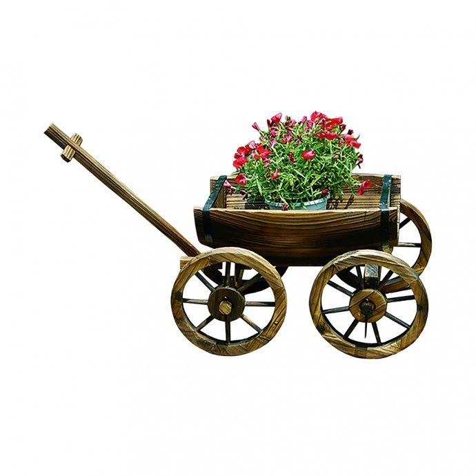 Dekorativer Holzhandwagen