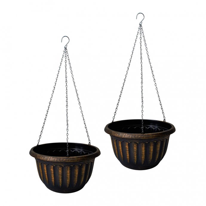 Blumenampeln im Antik-Look (2er-Set)