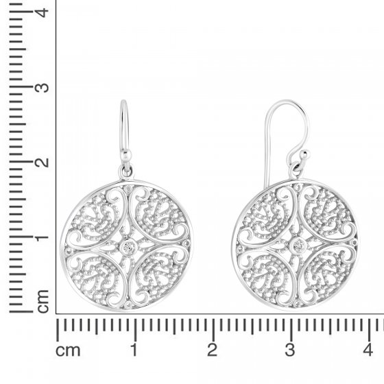 Ohrringe 925 Sterling Silber rhodiniert mit Zirkonia weiß 