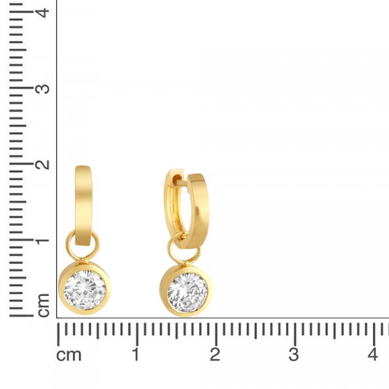 Ohrringe Silber 925 vergoldet mit weißen Zirkonia-Steinen 