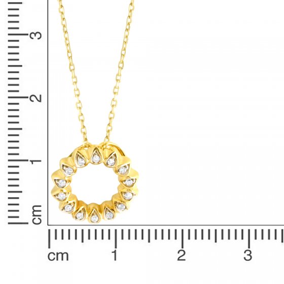 Halskette Gold 375 zweifarbig mit 14x Diamant zus. 0,10ct. 