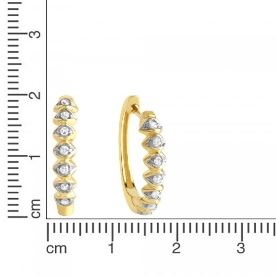 Ohrringe Gold 375 zweifarbig mit 14x Diamant zus. 0,10ct. 