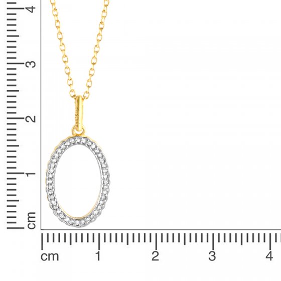 Halskette Silber 925 vergoldet mit 40x Diamant zus. 0,11ct. 