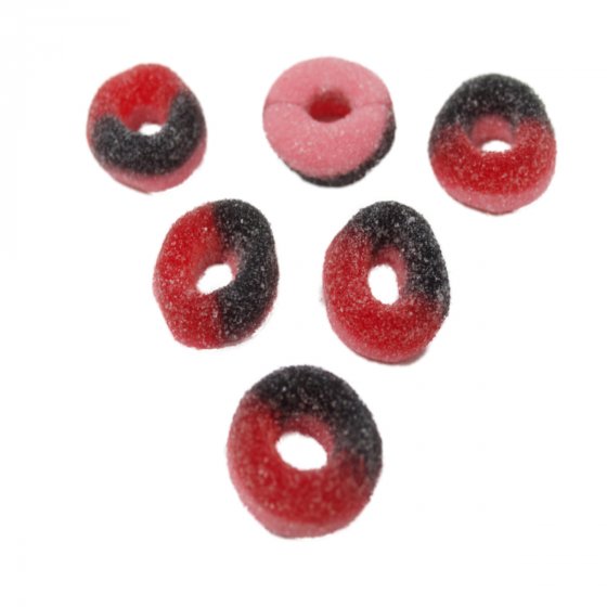 Fruchtgummi schwarze Johannisbeer Ringe süß sauer gezuckert 300g
