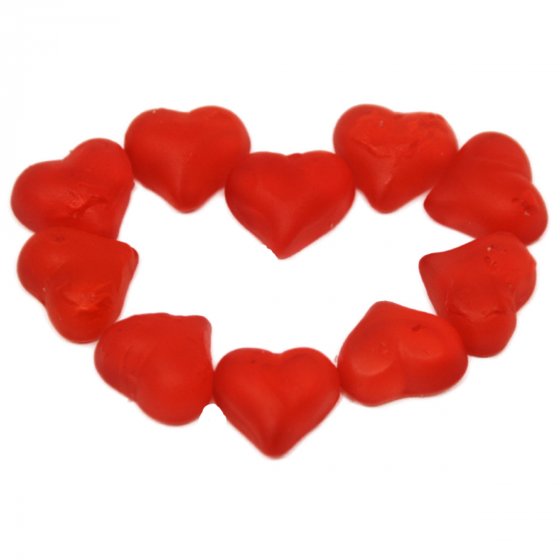 Fruchtgummi Kirschherzen kleine fruchtige rote Kirsch Herzen 300g 