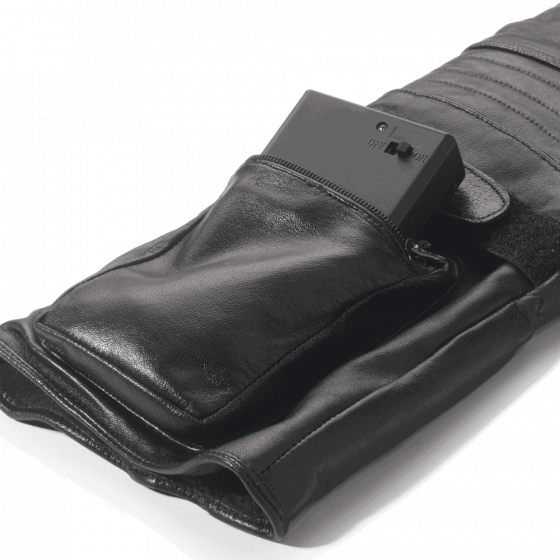 Heizbarer Lederhandschuh L | Schwarz