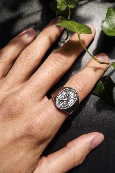 Ring 925/- Sterling Silber matt-oxidiert 