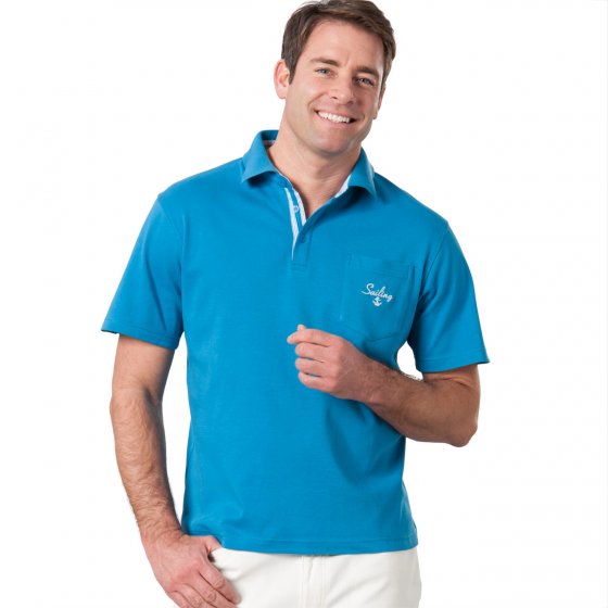Maritimes Polo-Shirt M | Blau