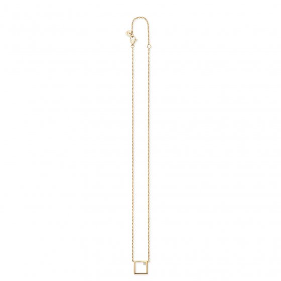 Collier 925 Sterling Silber gelb vergoldet Rechteck Zirkonia 