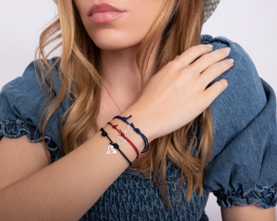 Armband 925 Sterling Silber Glänzend Taube Textil 14-28cm 