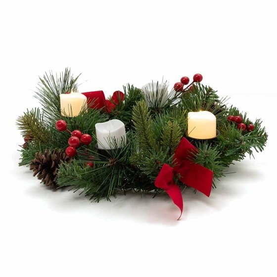 Weihnachtskranz mit 4 LED-Kerzen 