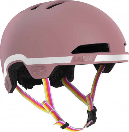 Kinder-Fahrradhelm Maze Jr KinetiCore GoFluo Edition, Soft Pink 