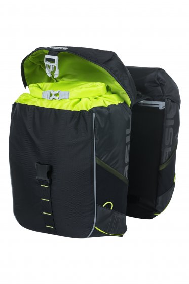 Fahrrad - Doppeltasche  "Miles MIK 2.0", schwarz/lime 