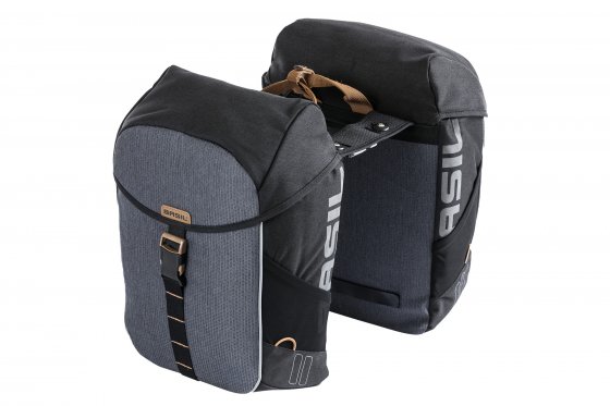 Fahrrad - Doppeltasche  "Miles MIK 2.0", schwarz/grau 