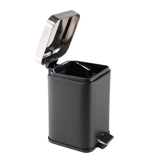 Treteimer eckig Jannik 3 Liter Schwarz Silber 