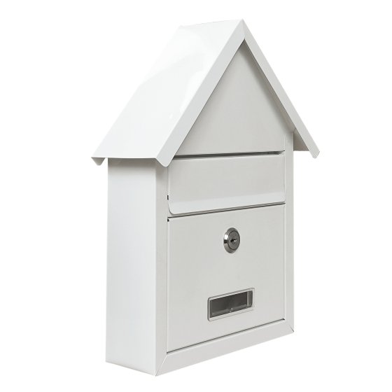 Briefkasten Amin Weiß mit Spitzdach 