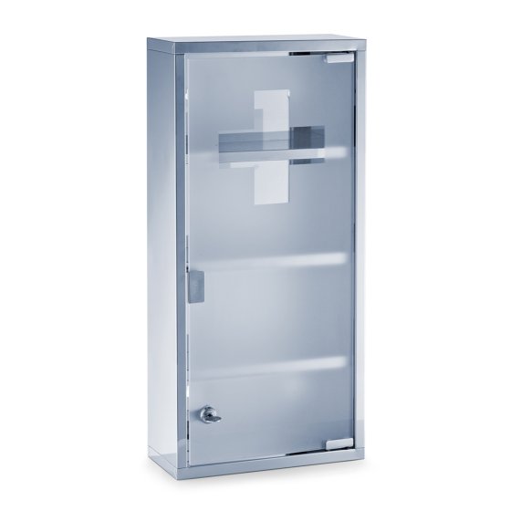 Medizinschrank verschließbar Edelstahl/Glas 