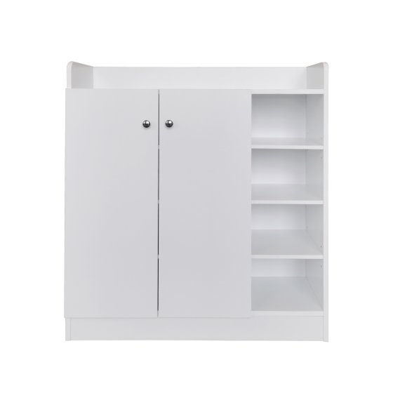 Sideboard mit 8 Regalfächern Weiß 