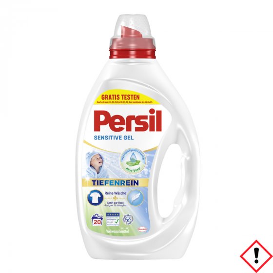 Persil Sensitive Gel Vollwaschmittel flüssig 20 WL 900ml 4er Pack 