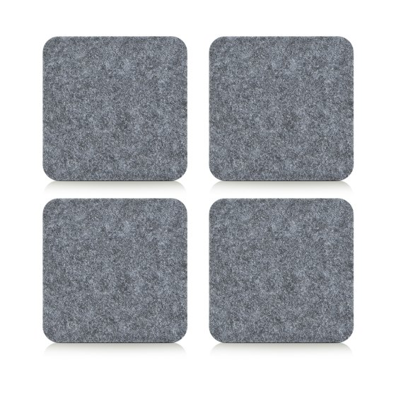 Glasuntersetzer 4er-Set Filz quadratisch 