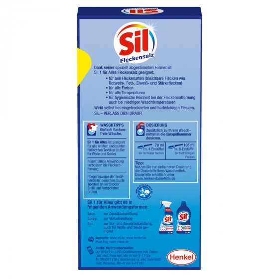 Sil Flecken Salz Flecken Fettflecken Eiweißflecken Stärkeflecken 500g 