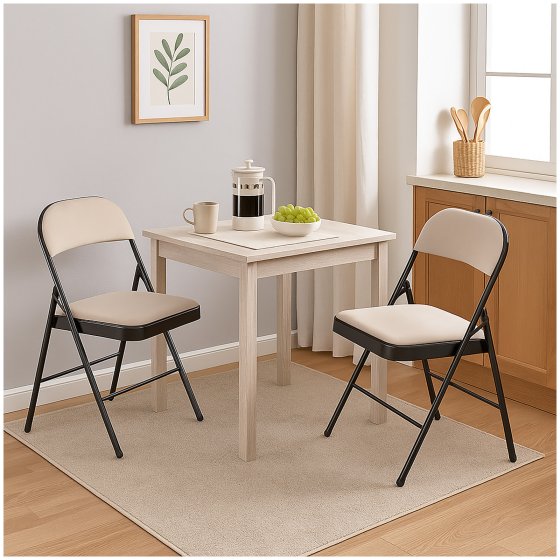 Klappstuhl Wedigo Velvet Beige 2er-Set 
